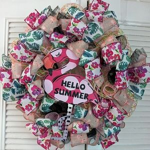 Flamingo Summer Wreath
